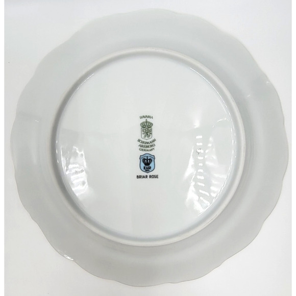 2 Schumann Arzberg Briar Rose Dinner Plates Gold Trim Bavaria Germany 1950s - Picture 8 of 9